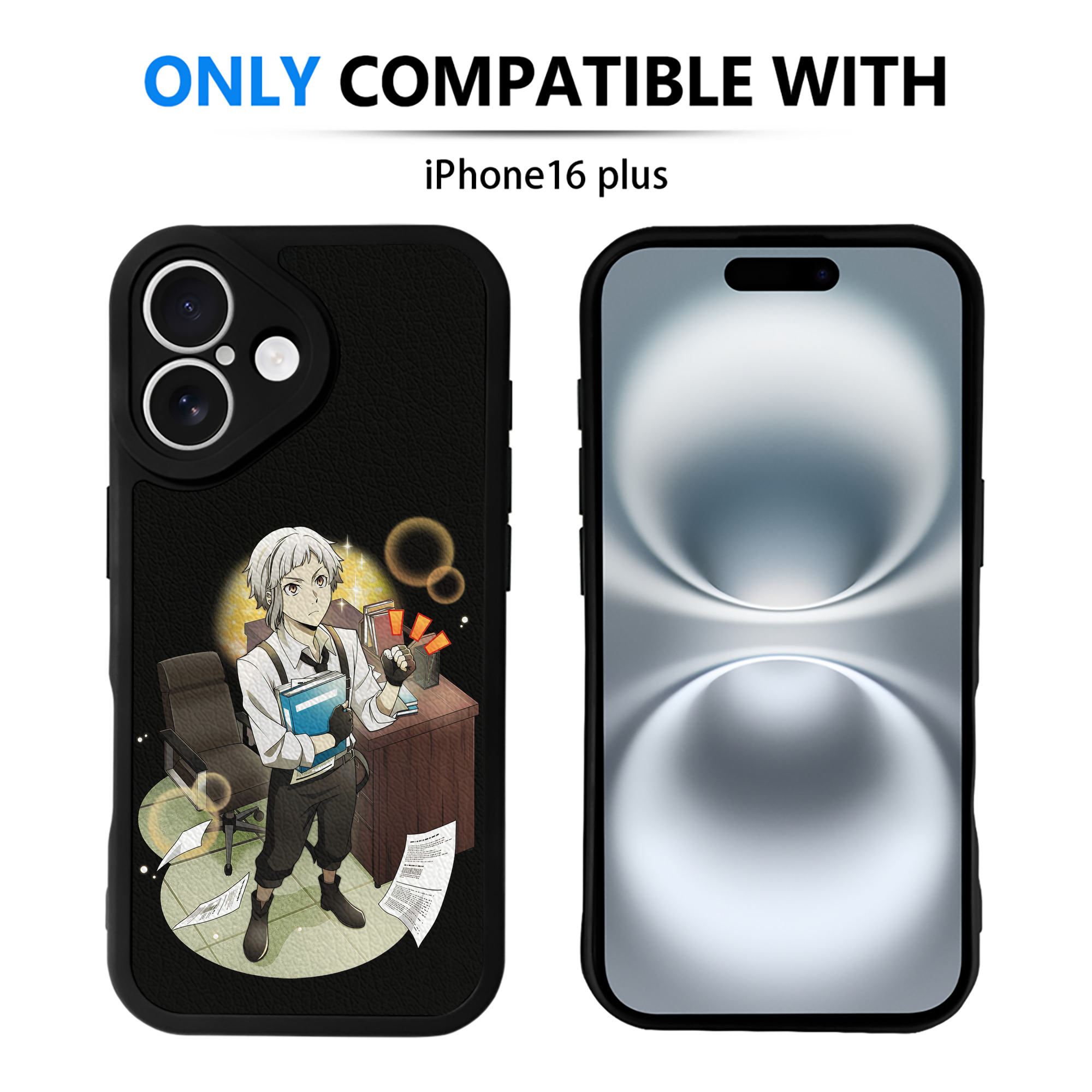 （画像用） 文豪ストレイドッグス Bungo Stray Dogs 【iPhone 16シリーズ対応】シリコンスマホケース（レザー調） 材質：シリコン
